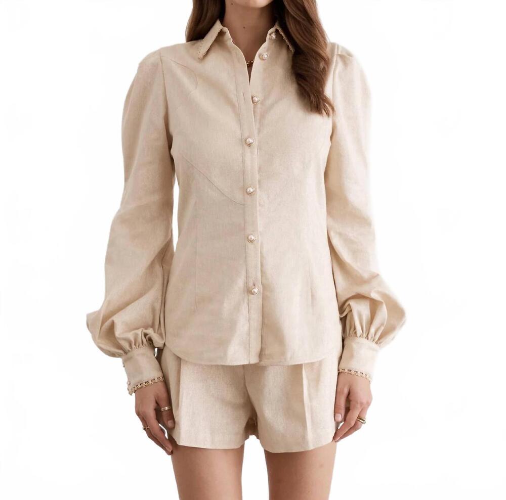 NEW AQUA BLU hazel blouse in illuminee